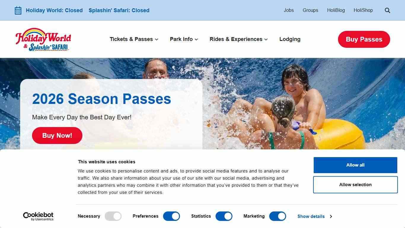2026 Season Passes | Holiday World Theme Park & Splashin' Safari Water Park