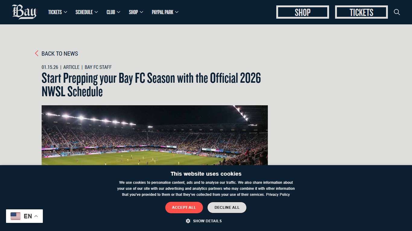 Prep your Bay FC Season with the Official 2026 NWSL Schedule